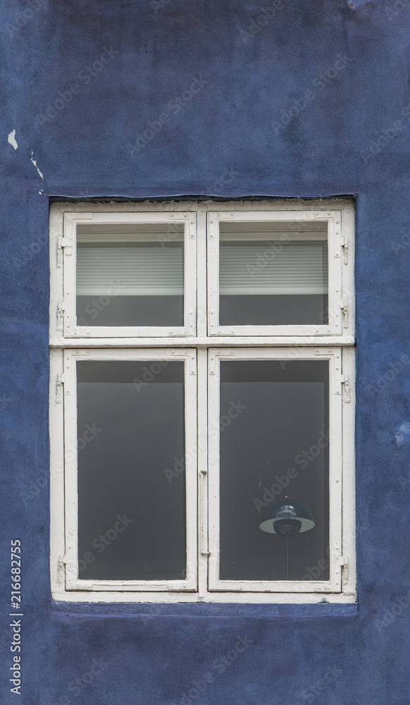 Window on the colorful facade