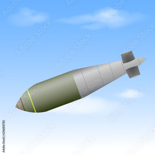 Aviation bomb in the air, vector illustration eps10