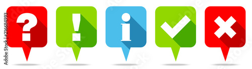 Speechbubbles Check Marks Set Red/Green/Blue