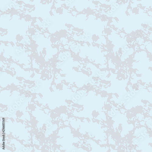 UFO military camouflage seamless pattern in light blue and different shades of grey color