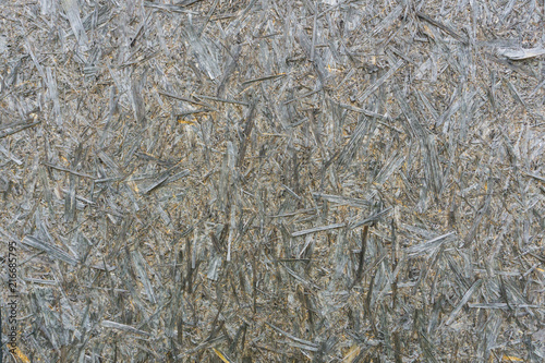 Gray wood background of shovels (DSP). Texture of old shavings