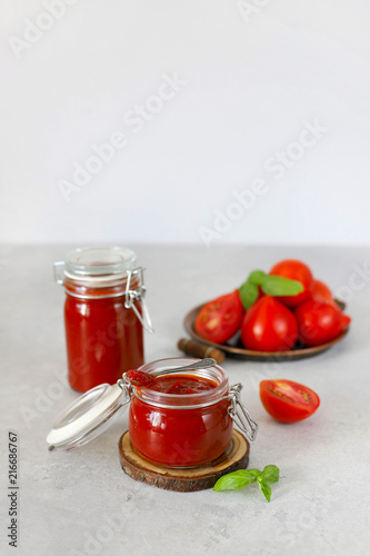 Tomato sauce with ripe tomatoes.