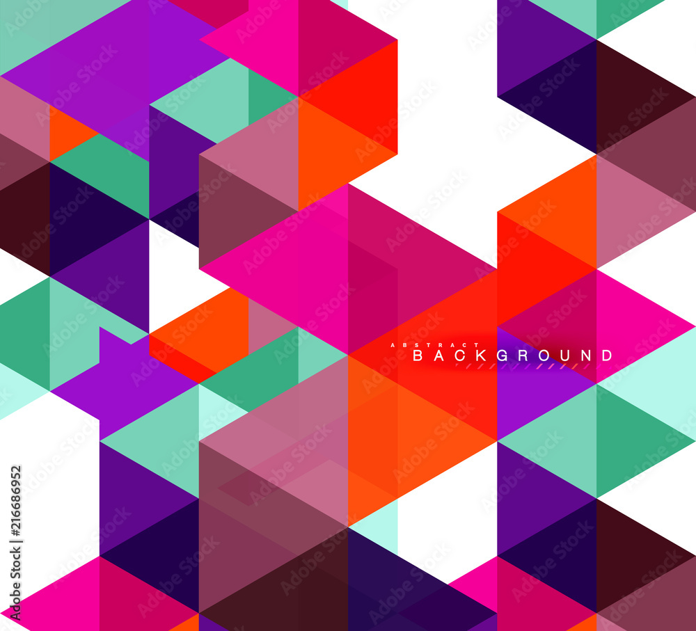 Multicolored triangles abstract background, mosaic tiles concept Multicolored triangles abstract background, mosaic tiles concept