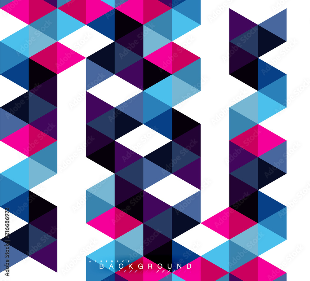 Multicolored triangles abstract background, mosaic tiles concept Multicolored triangles abstract background, mosaic tiles concept