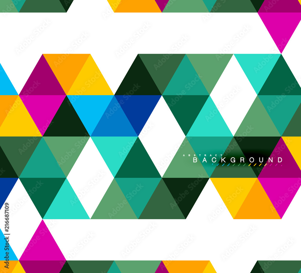 Multicolored triangles abstract background, mosaic tiles concept Multicolored triangles abstract background, mosaic tiles concept