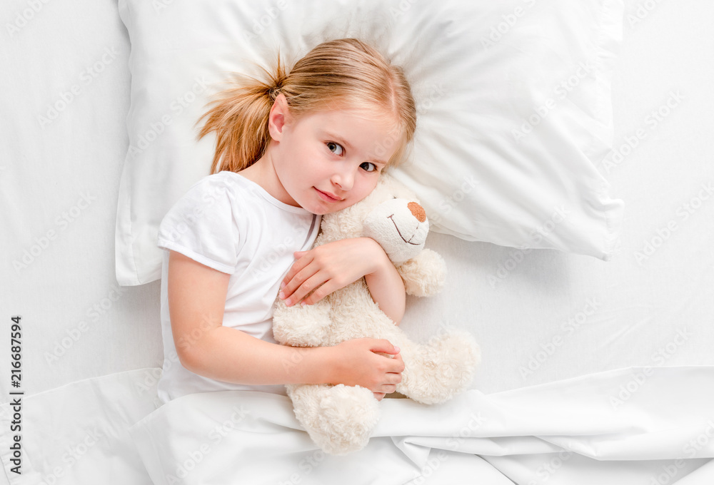 smiling little girl woke up smiling little girl woke up