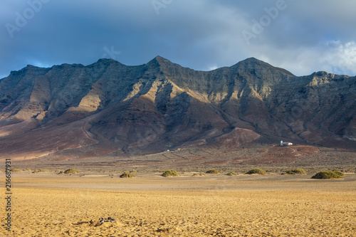 Scenic view of mountains range in Fuerteventura, Canary Islands