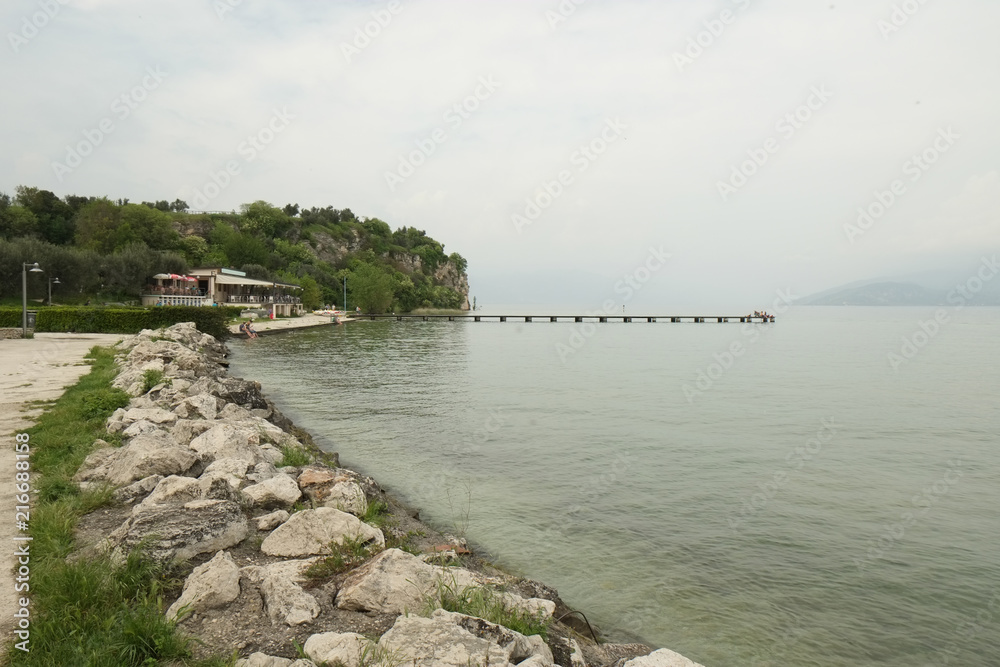 Fototapeta premium Sirmione city and Garda Lake, Italy
