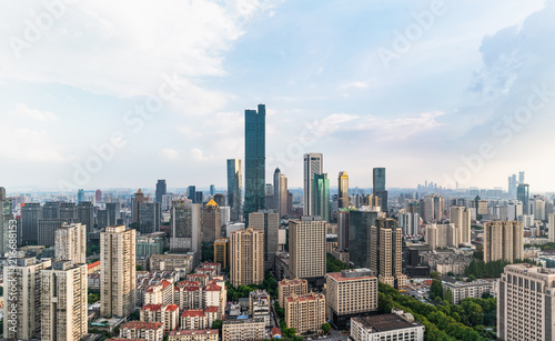 Modern urban buildings, urban forests, in Nanjing, China