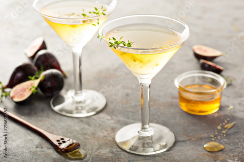 Fall cocktail, fig and honey martini