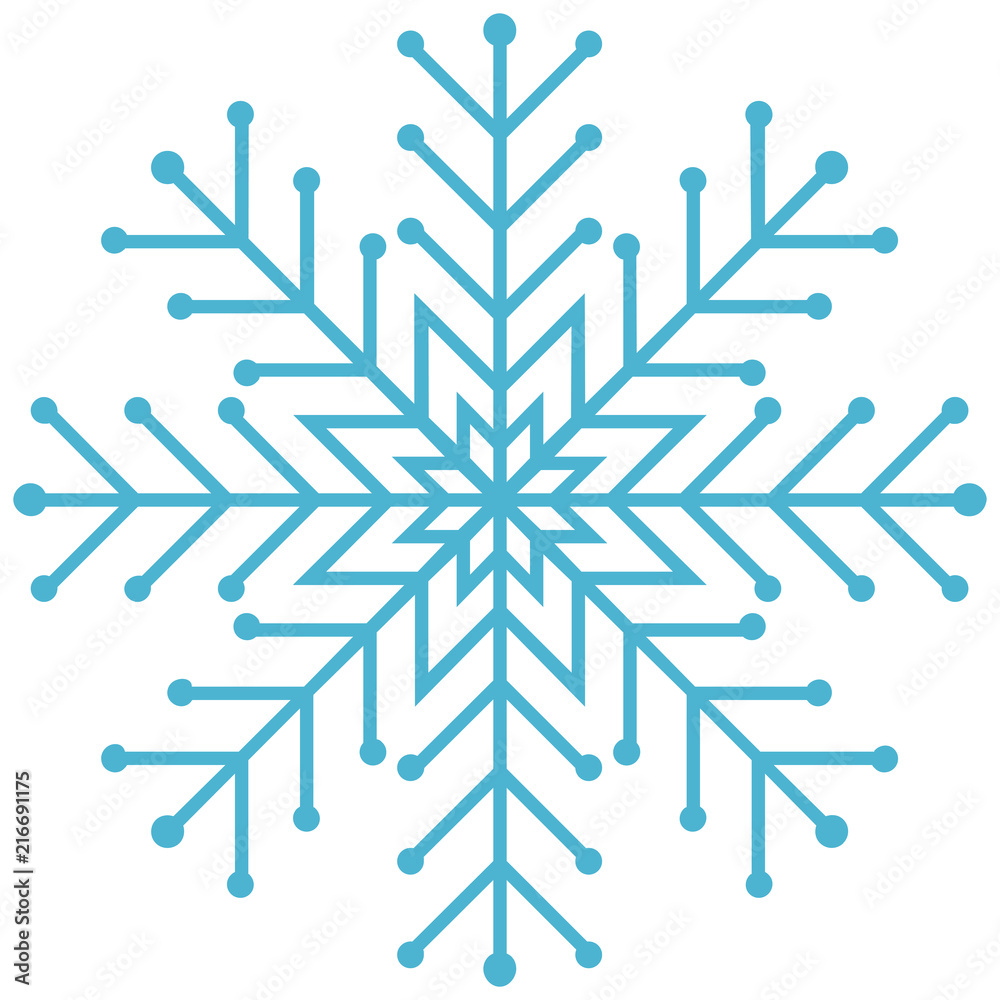 Blue snowflake icon isolated on white background. Vector illustration. Blue snowflake icon isolated on white background. Vector illustration.