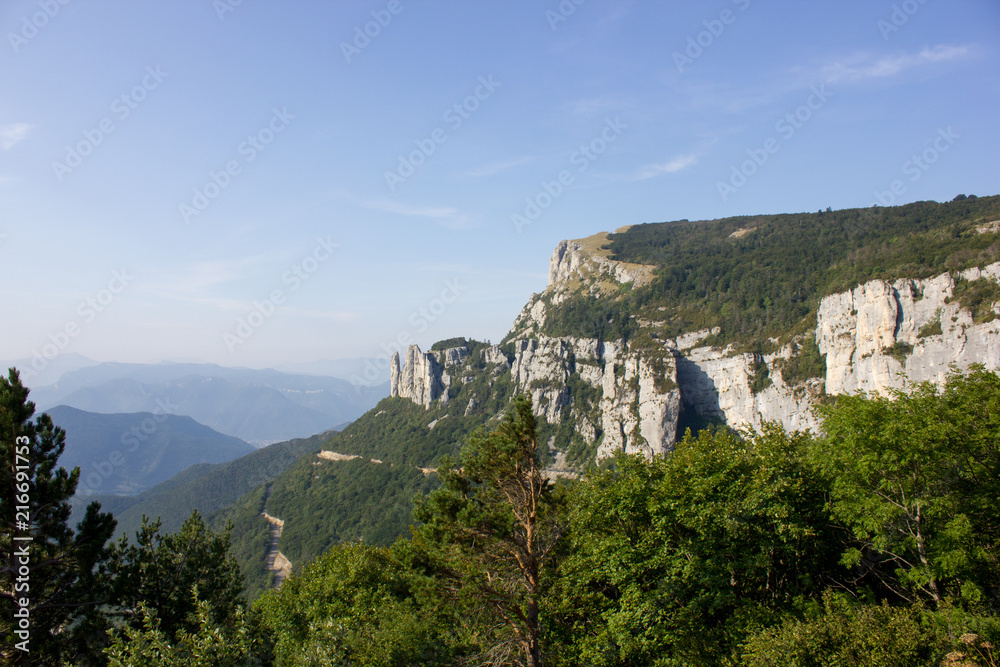 Mountain Panorama Landscape in the Vercors, french pre-alps