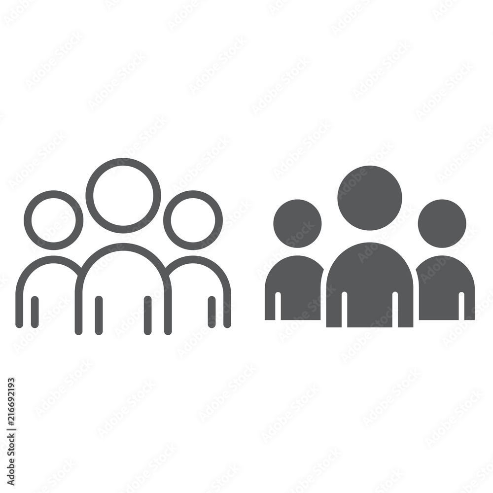 Team line and glyph icon, business and work, group sign, vector graphics, a linear pattern on a white background, eps 10. Team line and glyph icon, business and work, group sign, vector graphics, a linear pattern on a white background, eps 10.