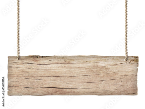 Papier peint old weathered light wood sign isolated on white background 2