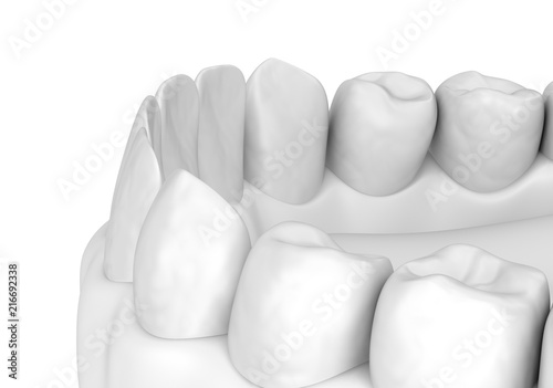 Fototapeta Naklejka Na Ścianę i Meble -  Mouth gum and teeth. White stye 3D illustration