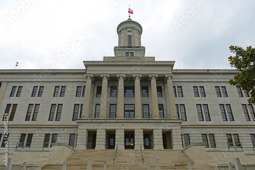 Tennessee State Capitol, Nashville, Tennessee, USA. This building, built with Greek Revival style in 1845, is now the home of Tennessee legislature and governors office. photo