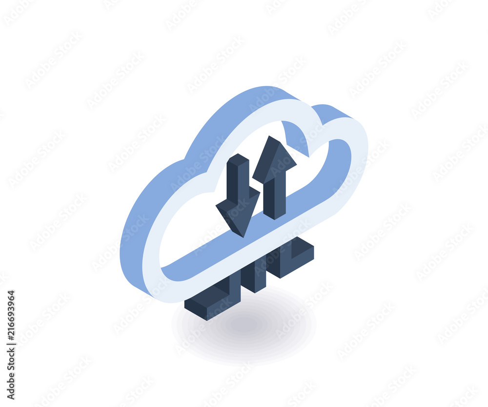 Cloud technologies isometric icon. Vector 3D illustration for web design. Cloud technologies isometric icon. Vector 3D illustration for web design.