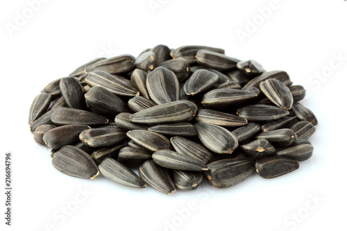 Sunflower seeds close-up isolated.