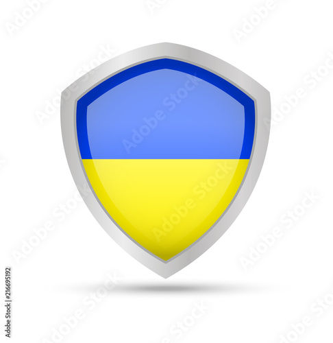 Shield with Ukraine flag on white background. Vector illustration. Free Download Shield with Ukraine flag on white background. Vector illustration. - GFXLoad