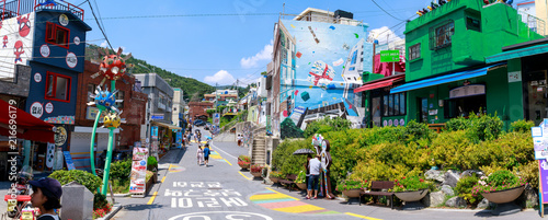 Gamcheon Culture Village scene located in Busan city of South Korea photo