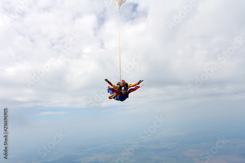 Skydiving. Tandem jump.