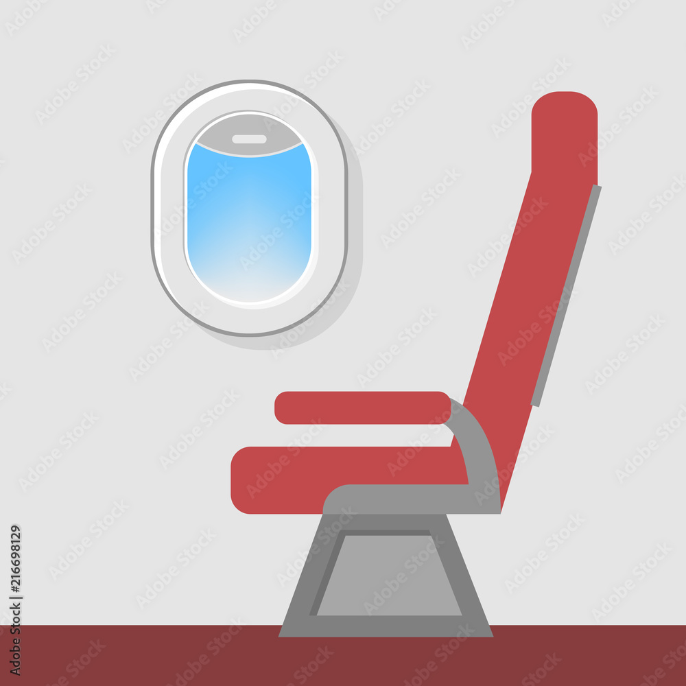 Seat at the airplane window Seat at the airplane window