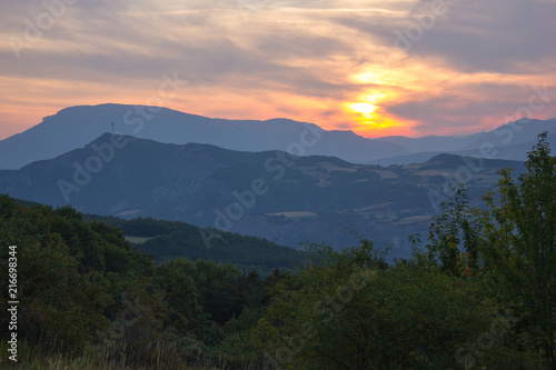 Mountain Panorama in the Sunset, Montgardin France