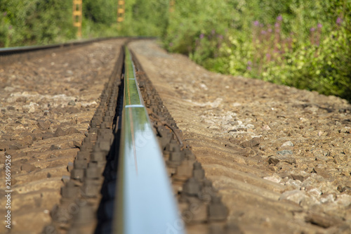 The railroad leaving afar.