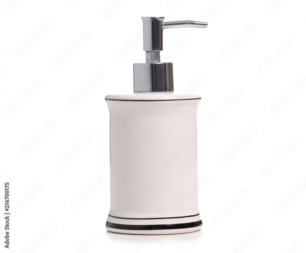Obraz premium Dispenser for liquid soap on white background isolation