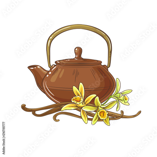vanilla tea illustration