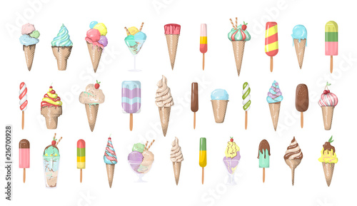 Set of ice cream