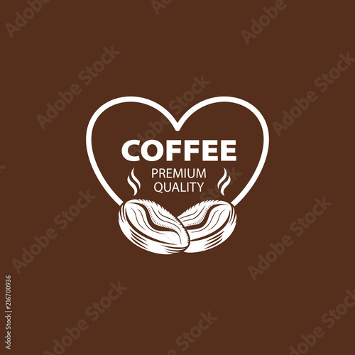 Coffee Shop Logo Design Element in Vintage Style for Logotype  Label  Badge and other design. Bean retro vector illustration.
