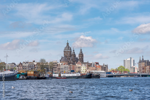 Amsterdam skyline with Basilica of St. Nicholas, Netherlands © Georgia K