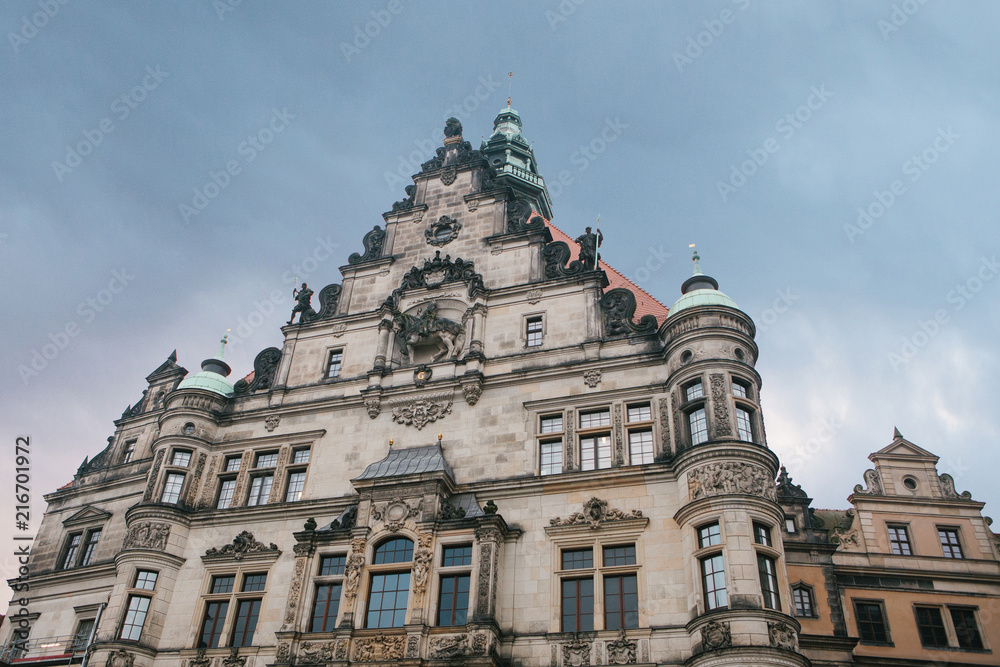 Fototapeta premium Part of the ancient architectural complex called the Royal Palace built in the 16th century in Dresden in Germany.
