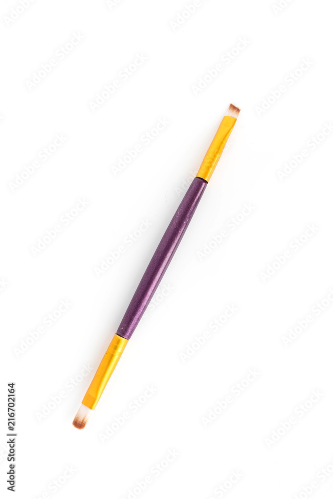 Brush for make-up on white background, close-up, isolate, make-up brush Brush for make-up on white background, close-up, isolate, make-up brush
