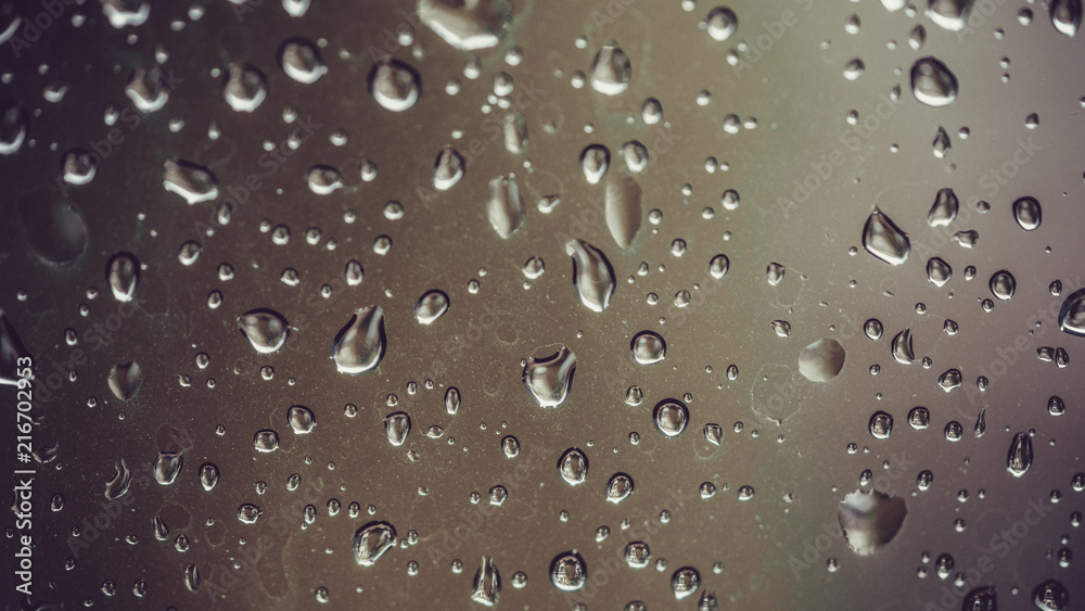 Water Drops On Glass Background