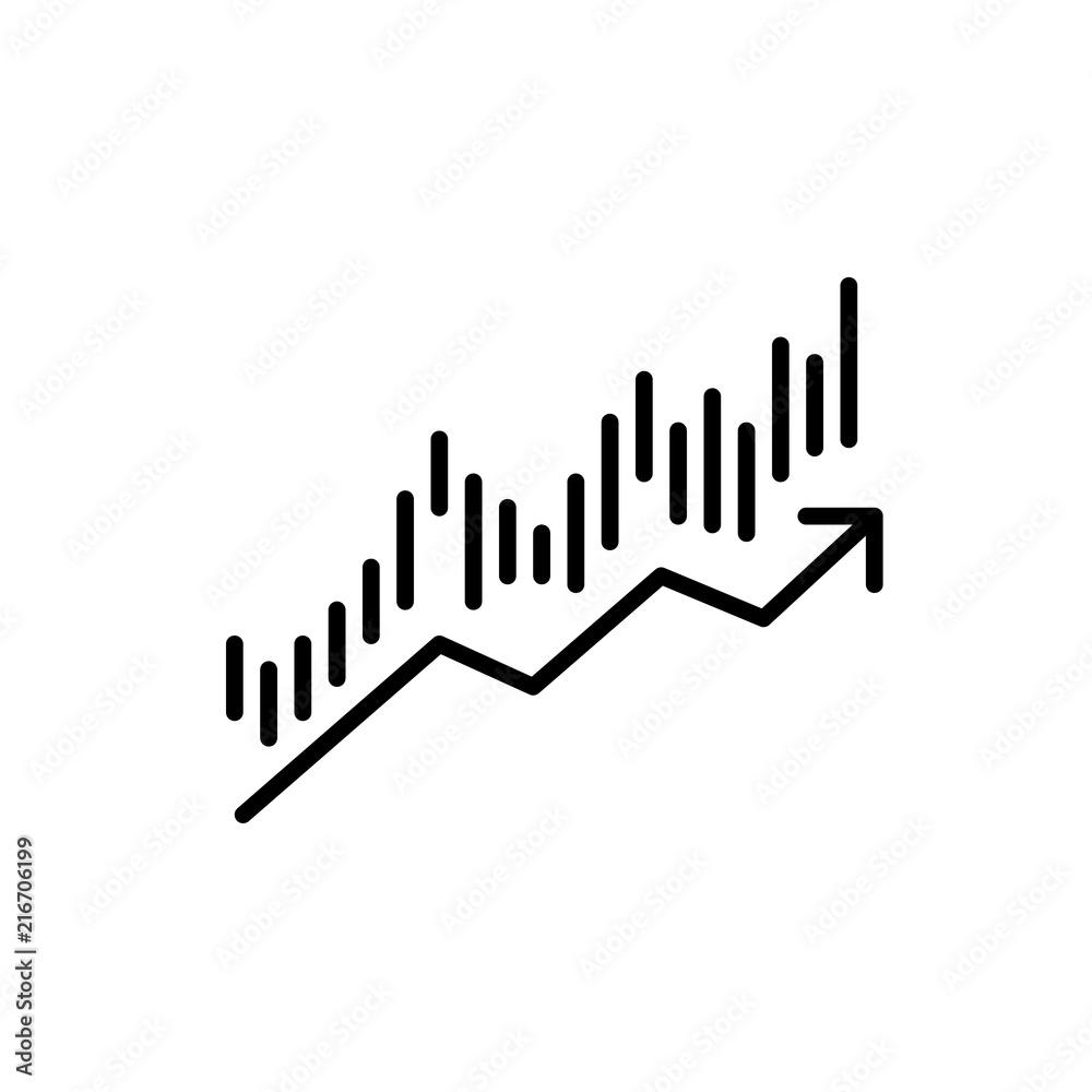 Growing Graph Icon vector. Outline Icon Linear Style Growing Graph Icon vector. Outline Icon Linear Style