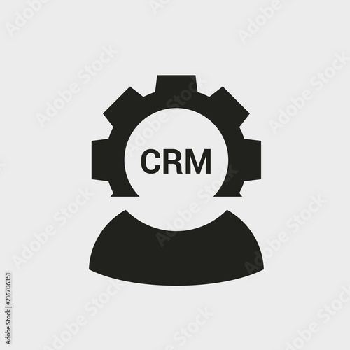 CRM, customer relationship management icon. Glyph icon solid style.