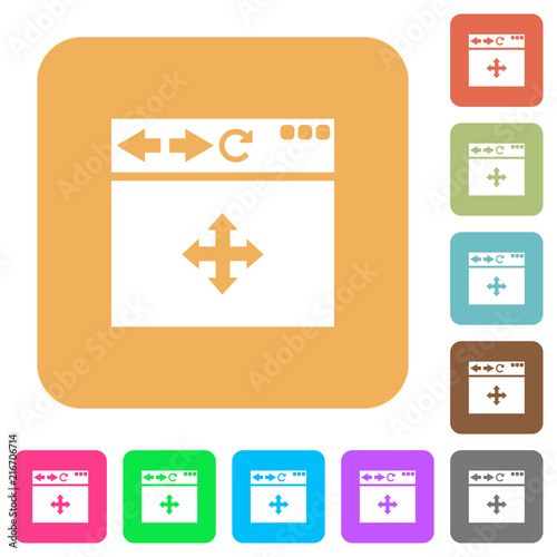 Browser drag and drop rounded square flat icons