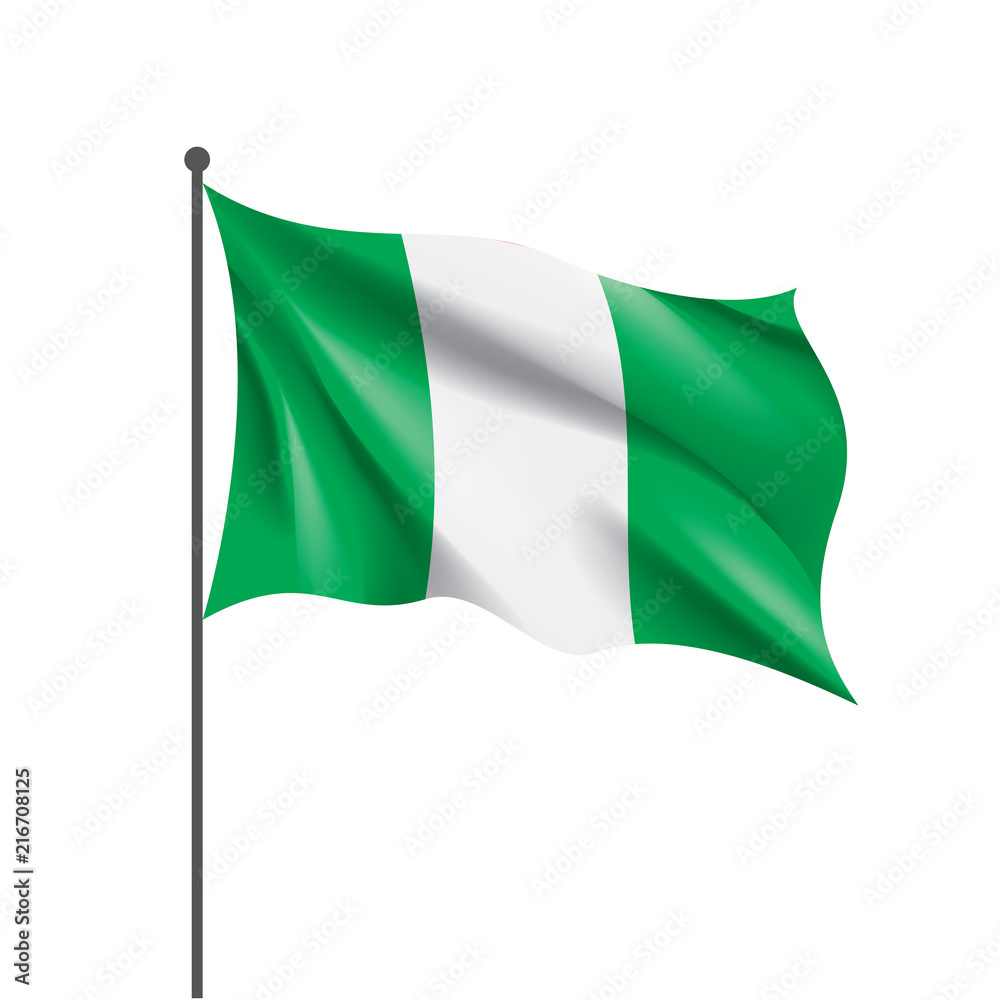 Obraz premium Nigeria flag, vector illustration