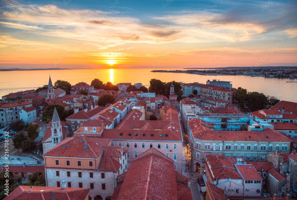 Sonnenuntergang in Zadar - obrazy, fototapety, plakaty 
