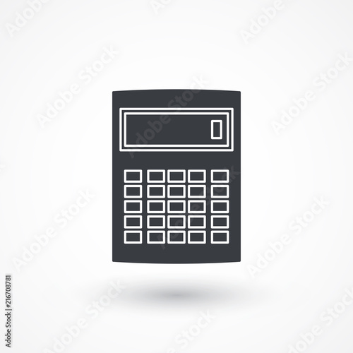 Calculator vector icon. Mathematics sign. Office finance calculating item symbol. Logo graphic design concept. Logotype, icon, template in web and print