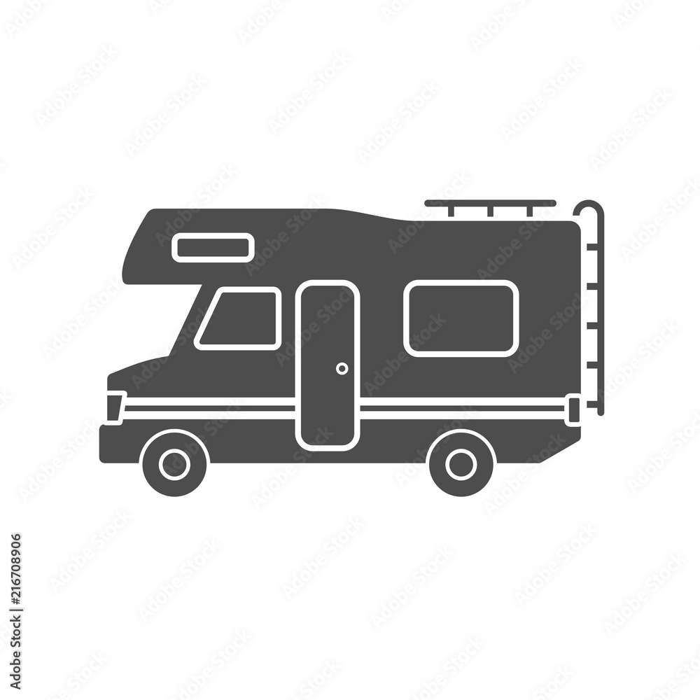 Camper | vector icon grey silhouette
