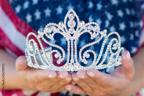 Pageant Crown with American Flag photo