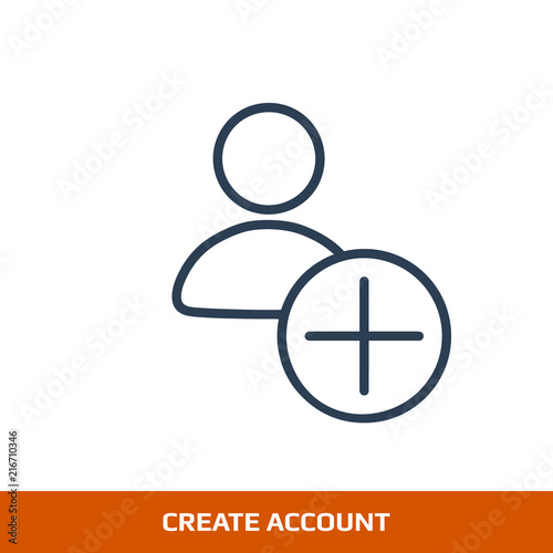Add new user account or add new friend flat icon for apps and websites
