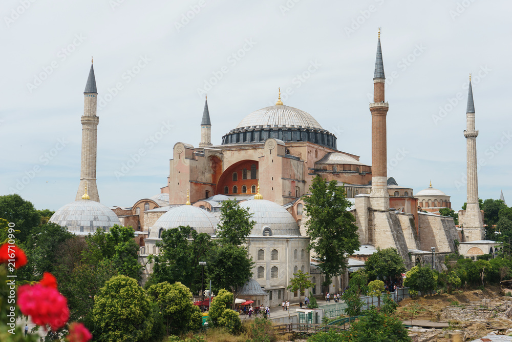 Mosque, Cathedral and Museum Hagia Sophia in the historical center of Istanbul. 