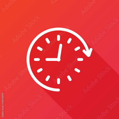 Clock with Arrow vector icon. Deadline time symbol. Business concept timer sign