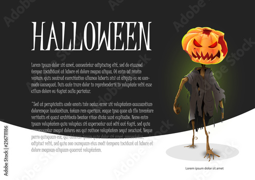 Scary halloween pumpkin background