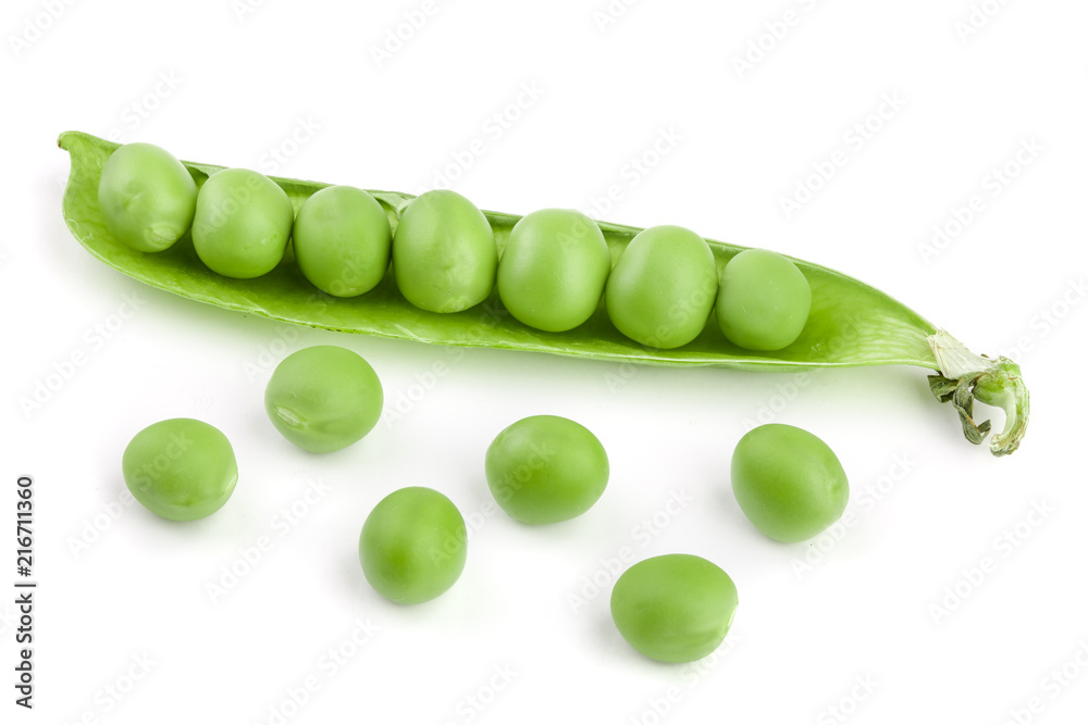 Fresh green pea pod isolated on white background Fresh green pea pod isolated on white background