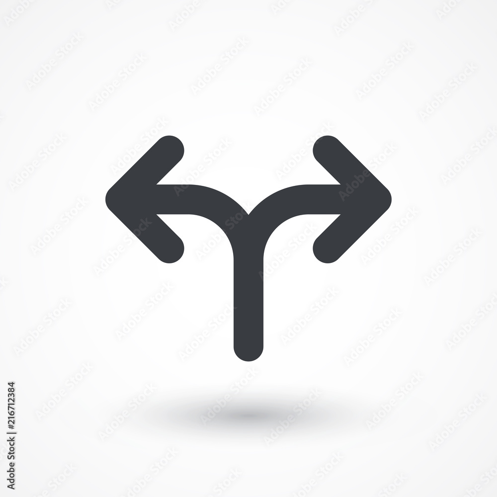 Arrow two way vector icon. Direction sign Arrow two way vector icon. Direction sign